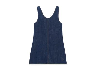 AMI PARIS Cotton Short Strapped Dress "Blue"