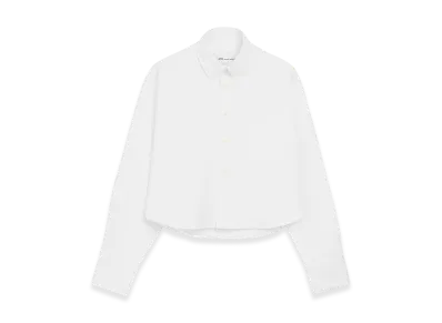 AMI PARIS Cotton Ami De Coeur Cropped Oversized Shirt "White"