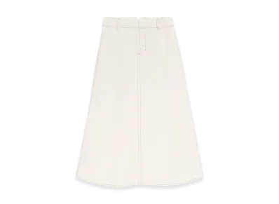 AMI PARIS Cotton Long Trapeze Skirt "White"