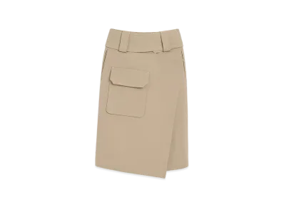 AMI PARIS Cotton Wrap Skirt "Beige"