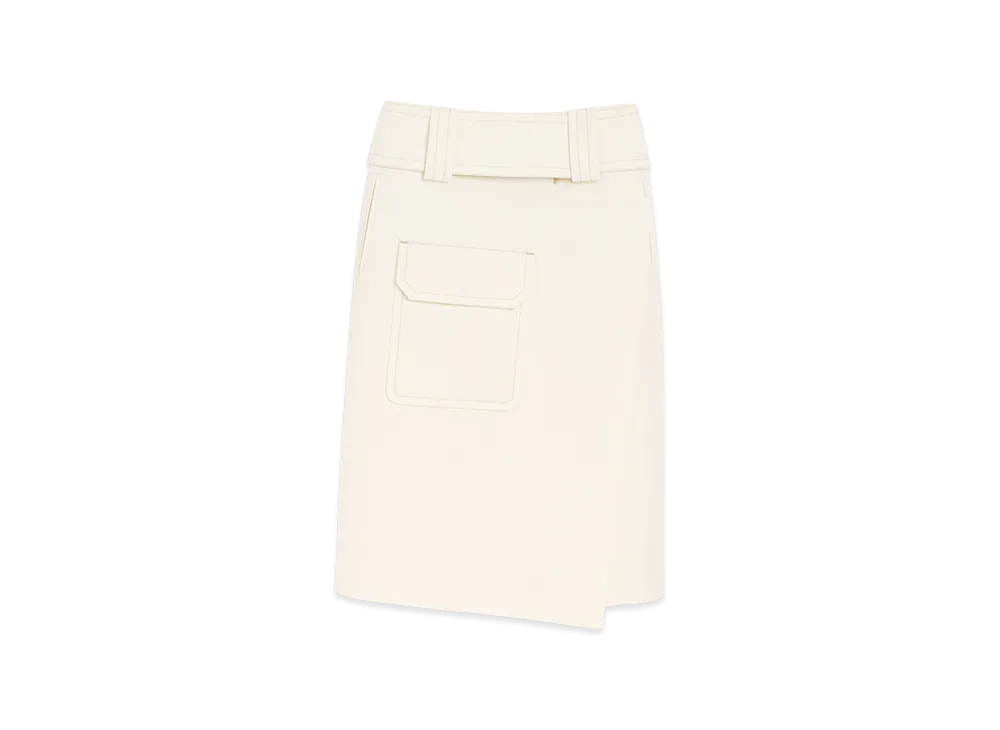 AMI PARIS Cotton Wrap Skirt "White"