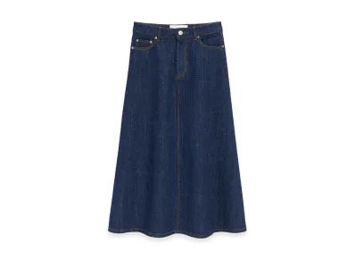 AMI PARIS Cotton Long Skirt "Blue"