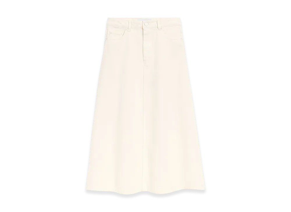 AMI PARIS Cotton Long Skirt "White"