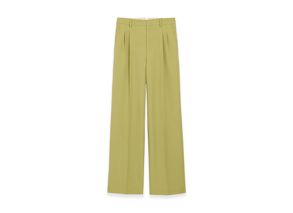 AMI PARIS New Wool Low Waist Wide Trousers "Green"