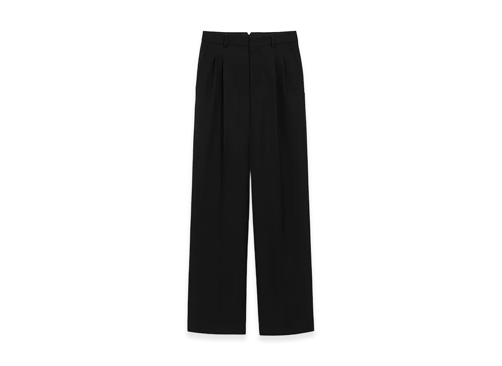 AMI PARIS New Wool Low Waist Wide Trousers "Black"