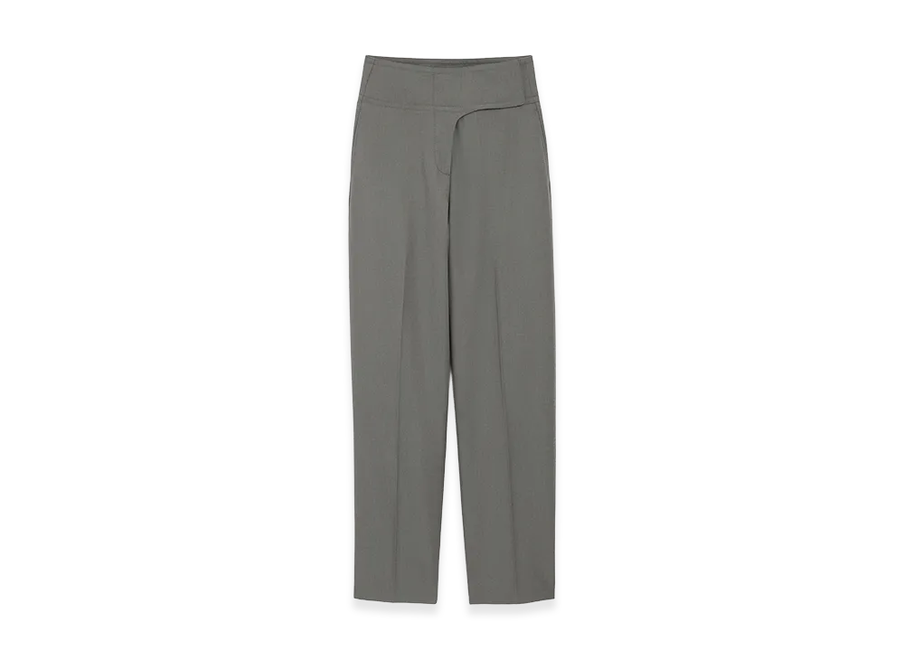 AMI PARIS New Wool Wrapped Belted Trousers "Grey"