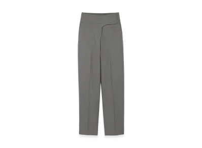 AMI PARIS New Wool Wrapped Belted Trousers "Grey"