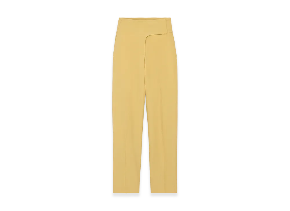 AMI PARIS New Wool Wrapped Belted Trousers "Yellow"