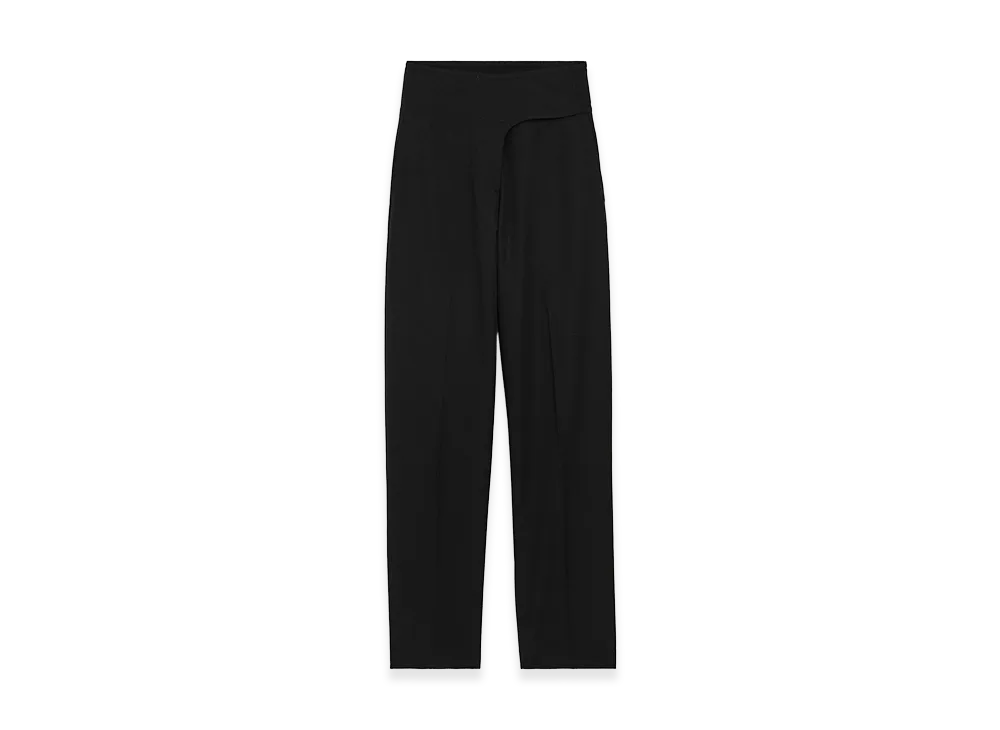 AMI PARIS New Wool Wrapped Belted Trousers "Black"