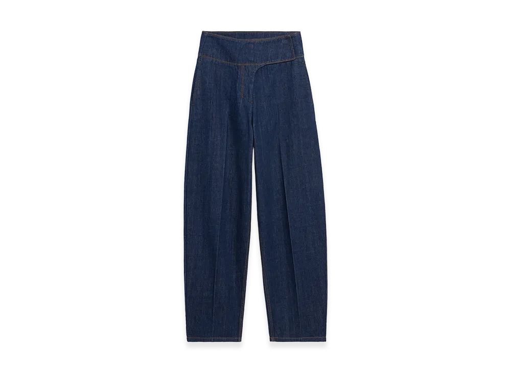 AMI PARIS Cotton Wrapped Belted Ballon Fit Jeans "Blue"