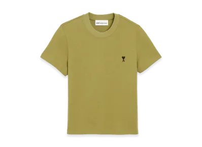AMI PARIS Cotton Ami De Coeur Cropped T-Shirt "Green"