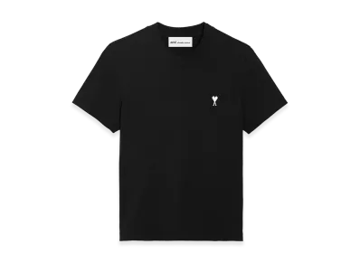 AMI PARIS Cotton Ami De Coeur Cropped T-Shirt "Black"