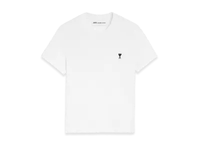 AMI PARIS Cotton Cropped Ami De Coeur T-Shirt "White"