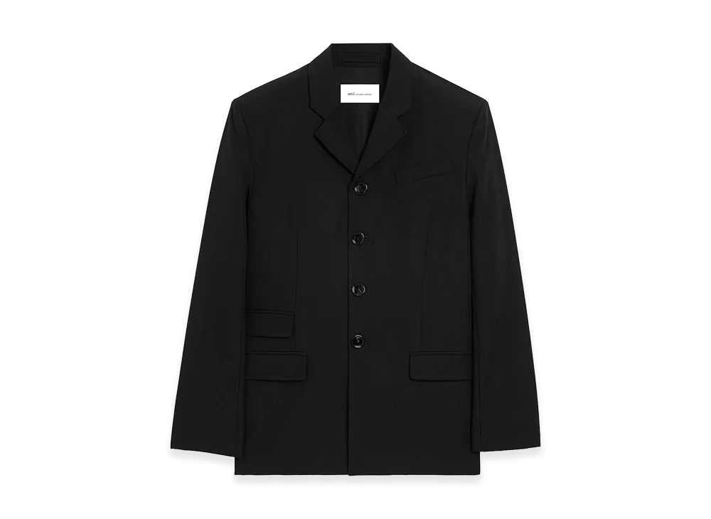 AMI PARIS New Wool Single Breasted Straight Jacket "Black"