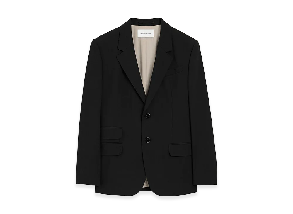AMI PARIS New Wool Straight Single Breasted Jacket "Black"