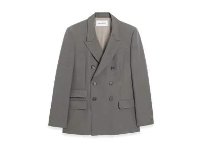 AMI PARIS New Wool Double Breasted Straight Jacket "Grey"