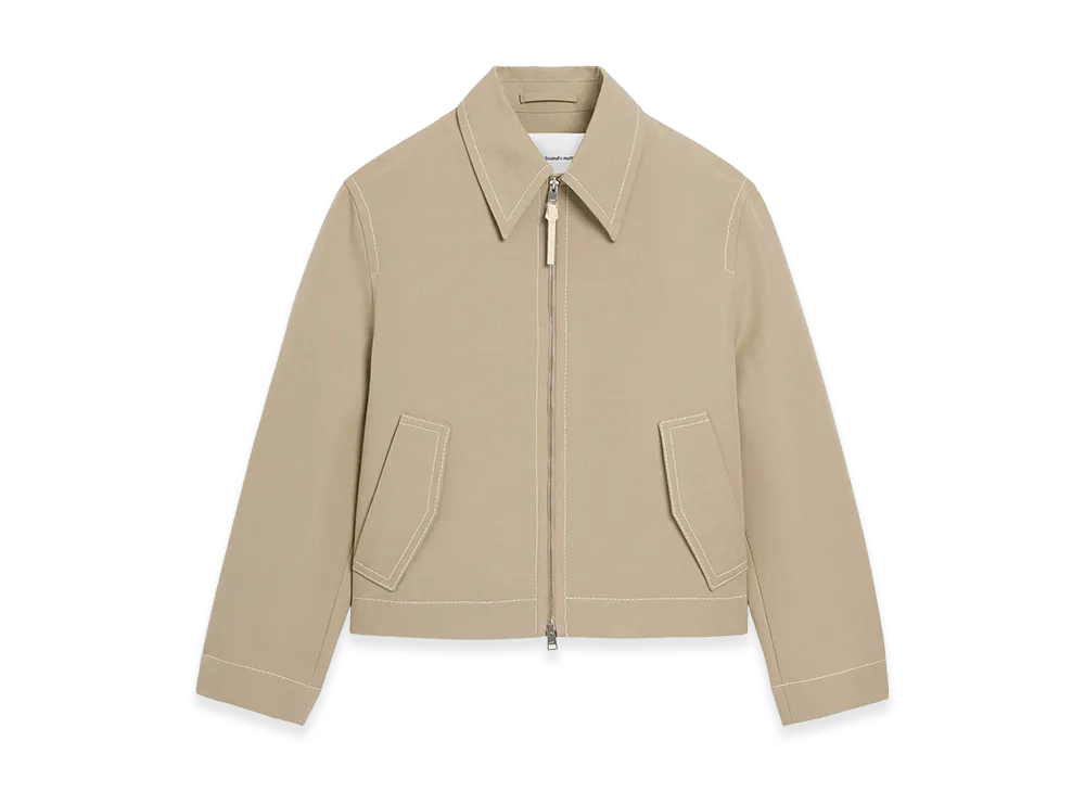 AMI PARIS Cotton Zipped Jacket "Beige"
