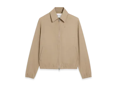 AMI PARIS Cotton Ami De Coeur Zipped Jacket "Beige"