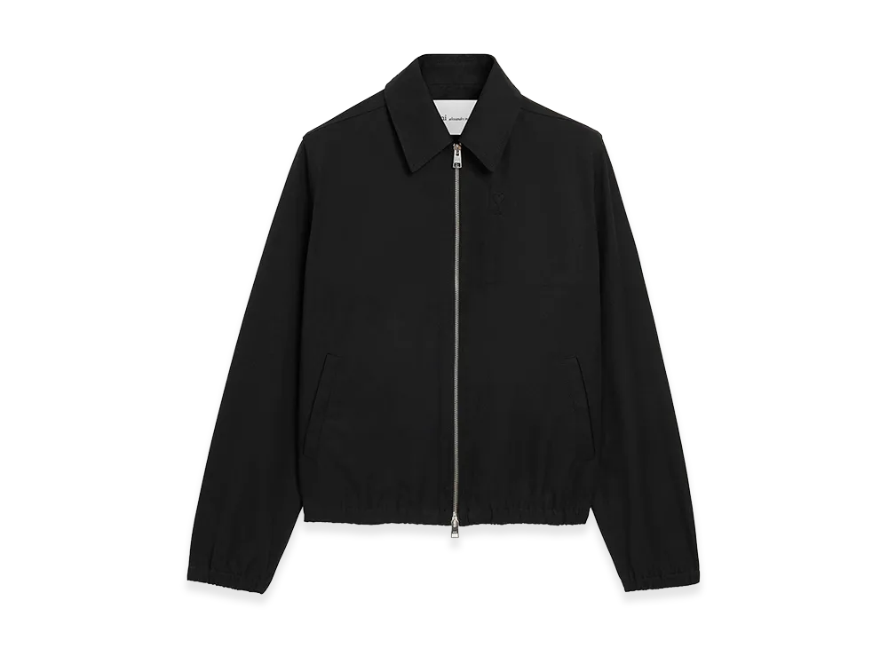 AMI PARIS Cotton Ami De Coeur Zipped Jacket "Black"