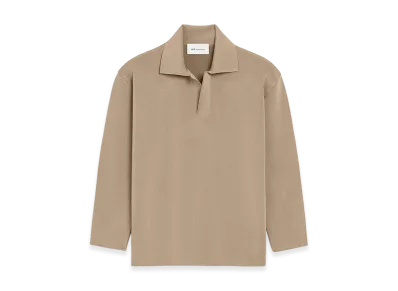 AMI PARIS Wool Long Sleeves Polo "Beige"