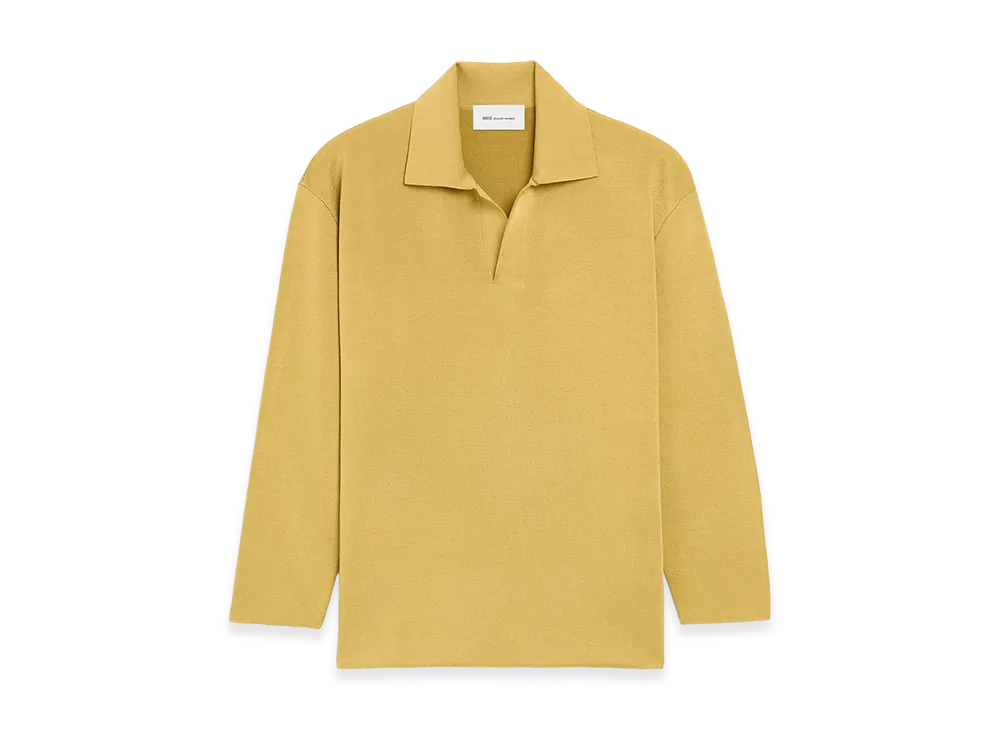 AMI PARIS Wool Long Sleeves Polo "Yellow"