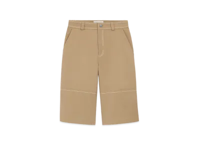 AMI PARIS Cotton Worker Bermuda Shorts "Beige"