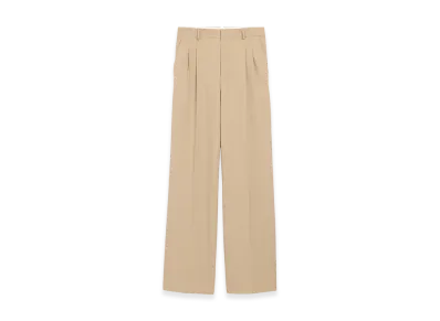 AMI PARIS New Wool Low Waist Wide Trousers "Beige"