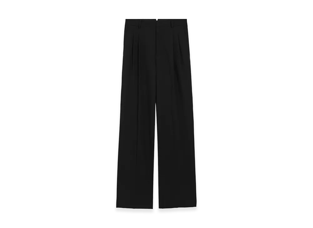 AMI PARIS New Wool Low Waist Wide Trousers "Black"