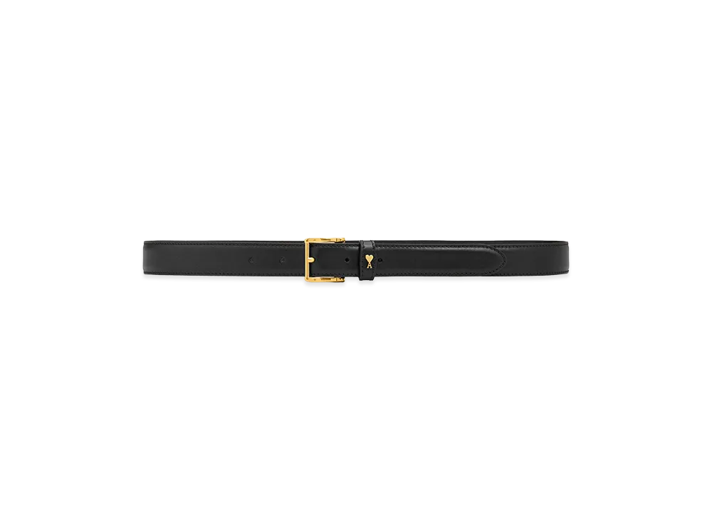 AMI PARIS Leather Paris Paris Belt "Black"
