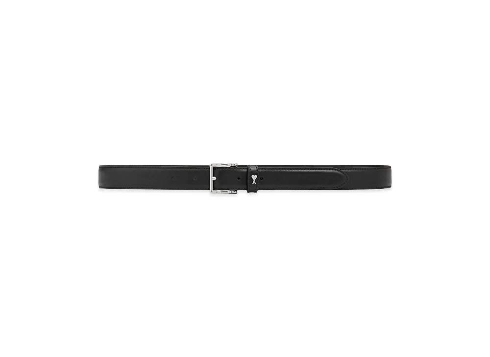 AMI PARIS Leather Paris Paris Belt "Black"