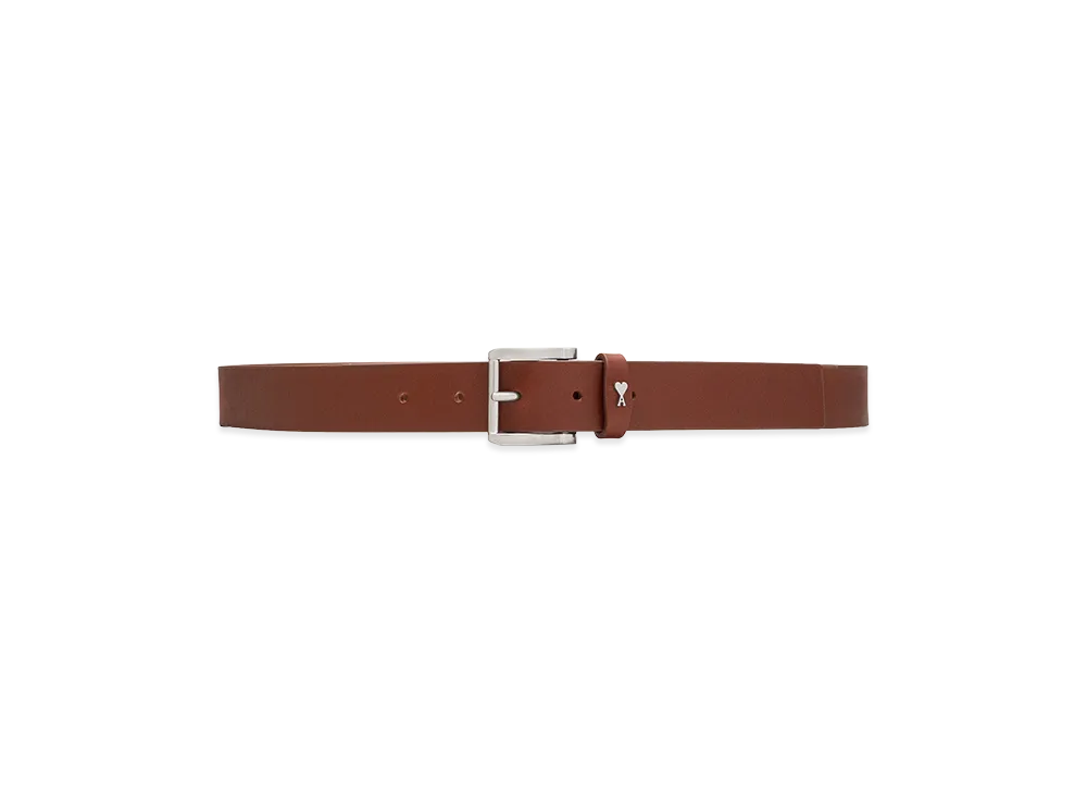 AMI PARIS Cowhide Leather Paris Paris Belt "Orange"
