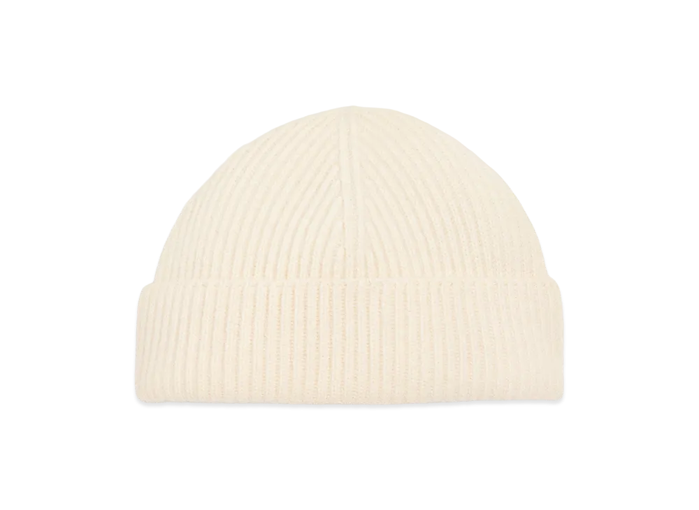 AMI PARIS Wool Ami Leather Label Beanie "White"