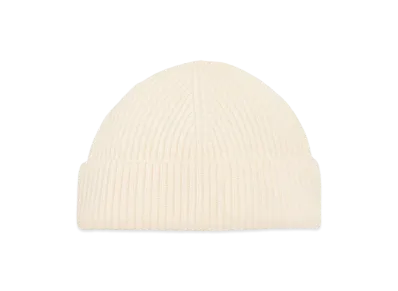 AMI PARIS Wool Ami Leather Label Beanie "White"