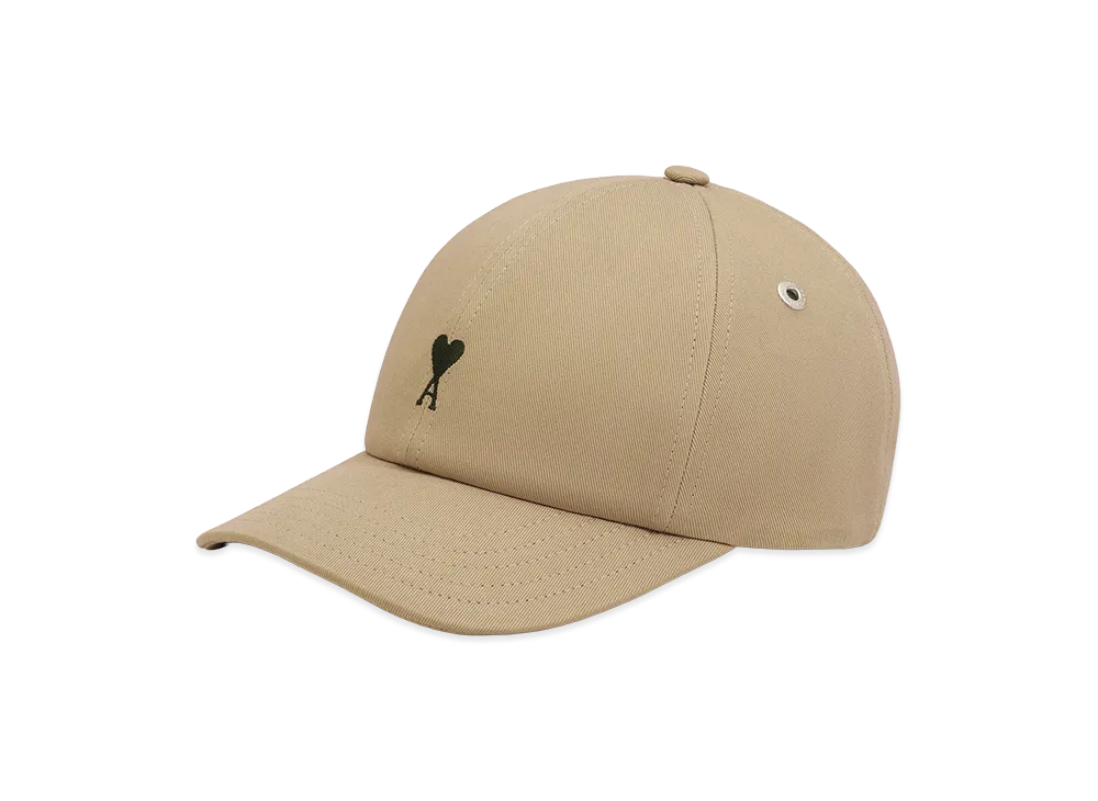 AMI PARIS Cotton Ami De Coeur Embroidery Cap "Beige"