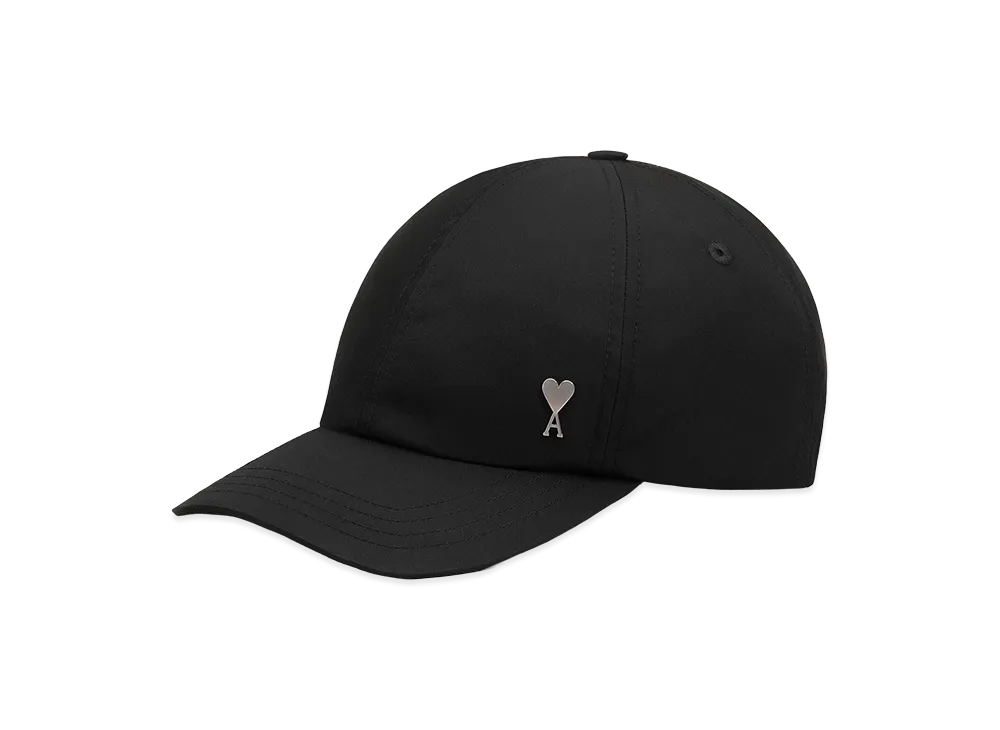 AMI PARIS Nylon Ami De Coeur Stud Cap "Black"