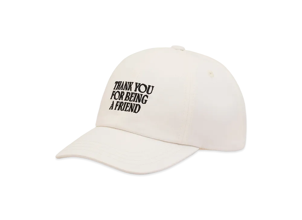 AMI PARIS Cotton Thank You For Being A Friend Embroidery Cap "White"
