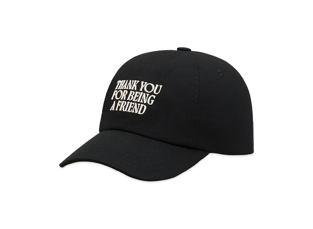 AMI PARIS Cotton Thank You For Being A Friend Embroidery Cap "Black"