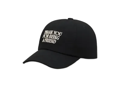 AMI PARIS Cotton Thank You For Being A Friend Embroidery Cap "Black"