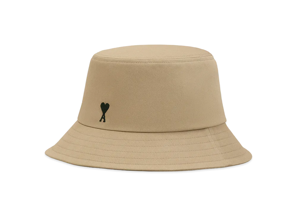 AMI PARIS Cotton Ami De Coeur Bucket Hat "Beige"