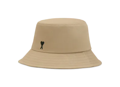 AMI PARIS Cotton Ami De Coeur Bucket Hat "Beige"
