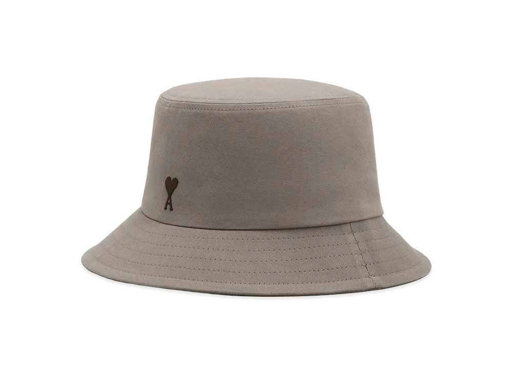 AMI PARIS Cotton Ami De Coeur Bucket Hat "Grey"