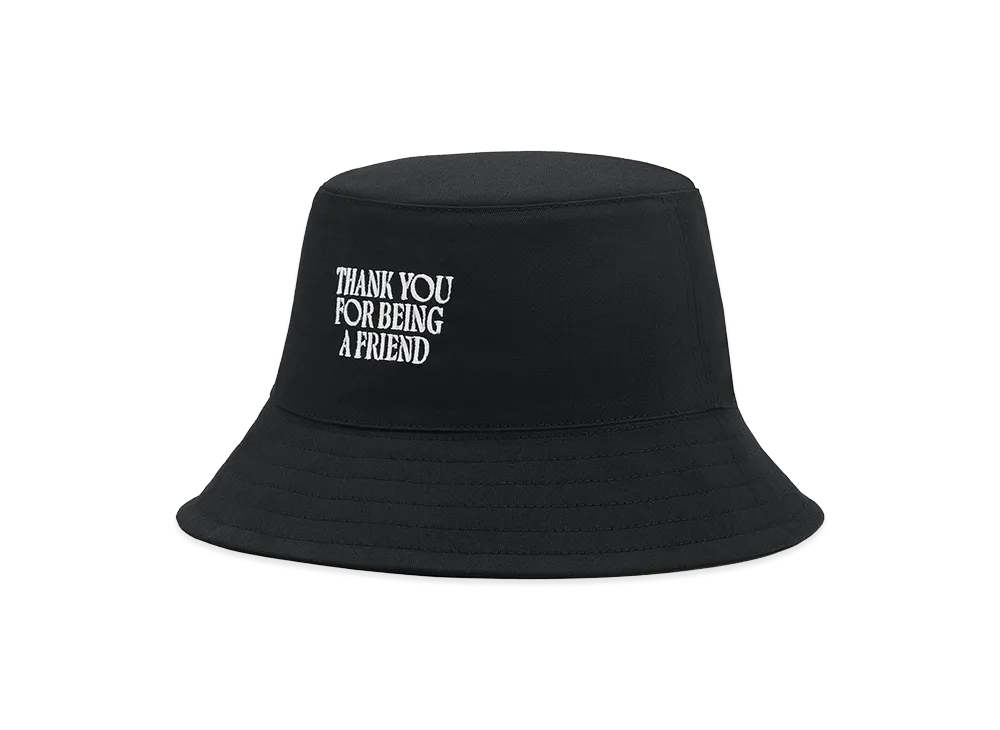 AMI PARIS Cotton Thank You For Being A Friend Embroidery Hat "Black"