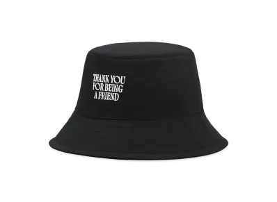 AMI PARIS Cotton Thank You For Being A Friend Embroidery Hat "Black"