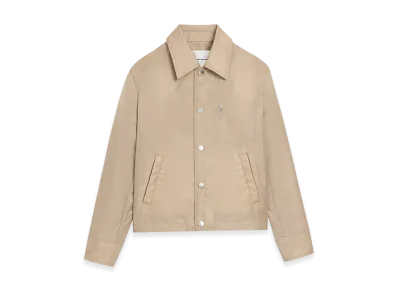 AMI PARIS Nylon Ami De Coeur Stud Buttoned Jacket "Beige"