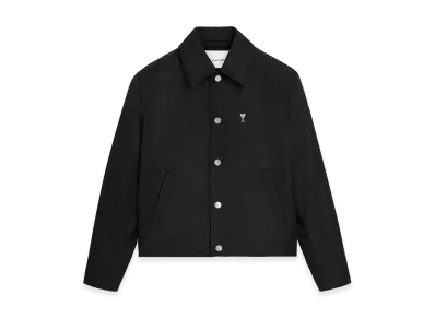 AMI PARIS Nylon Ami De Coeur Stud Buttoned Jacket "Black"