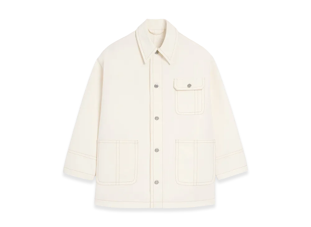 AMI PARIS Cotton Worker Jacket "White"