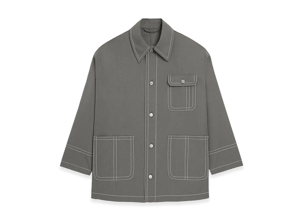 AMI PARIS New Wool Worker Jacket "Grey"