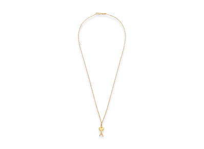 AMI PARIS Brass Thin Hammered Ami De Coeur Necklace "Gold"