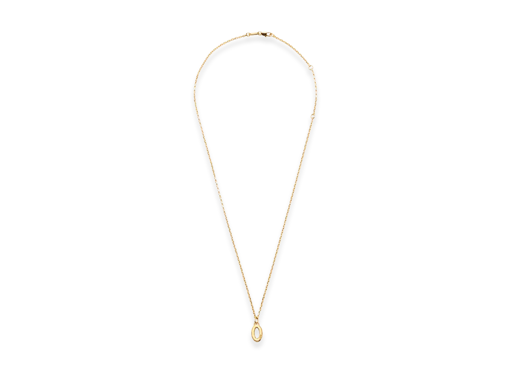 AMI PARIS Brass Hammered 0 Pendant Necklace "Gold"