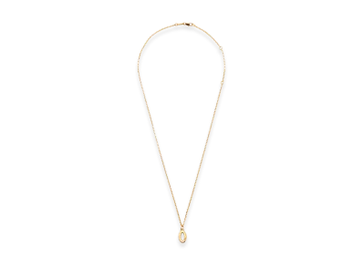 AMI PARIS Brass Hammered 0 Pendant Necklace "Gold"